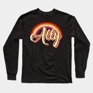 Ally lesbian vintage lgbt pride Long Sleeve T-Shirt